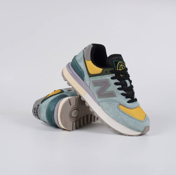 New Balance 574 Legacy Stone Island Light Green - Gambar 3